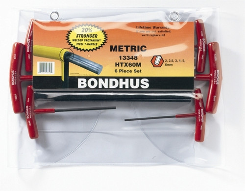 Bondhus 15287 - Set of 8 Hex T-Handles 6" Length 2-10mm