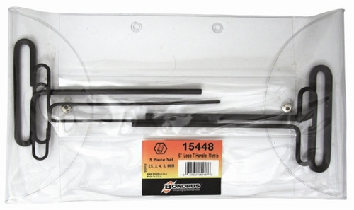 Bondhus 15538 - Set of 10 Loop Hex T-Handles 9" (3/32-3/8) in Pouch