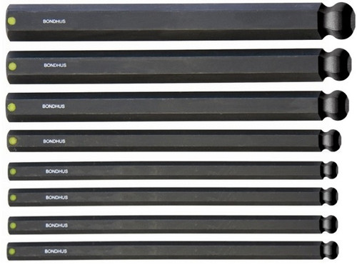Bondhus 31687 - Set of 8 Ball End Hex Bits x 6" Metric (3mm-10mm)