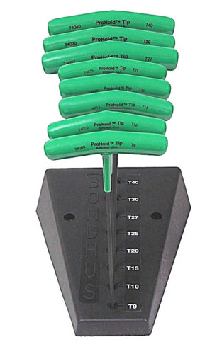 Bondhus 74034 - Set of 8 ProHold Star T-Handles - Graduated Length - T9-T40