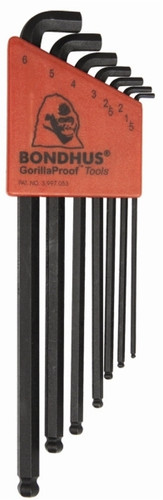 Bondhus 16592 - Set of 7 Stubby Ball End Hex L-keys 1.5-6mm