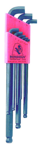 Bondhus 16599 - Set of 9 Stubby Ball End Hex L-keys 1.5-10mm
