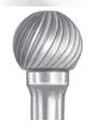 Carbide Bur Single Cut Long Shank Ball Shape SGS SD-3L6