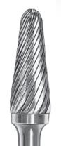 Carbide Bur Single Cut Long Shank 14 Degree Taper Shape with Radius End SGS SL-3L6