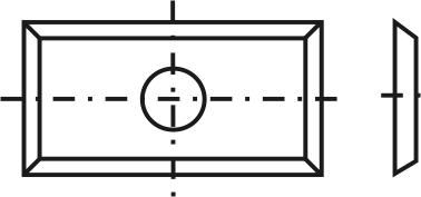 4 Sided 1 Hole Insert Knife, 19mm x 10mm x 1.5mm , - Southeast Tool SI-1951015