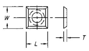 Reversible Insert Knife, 4 Cutting Edges w/ 1 Hole - Southeast Tool SI-212155