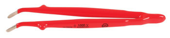 Insulated Tweezers Angled Blunt 8", Wiha 75304