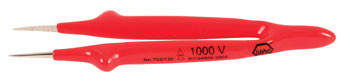Insulated Tweezers, Straight Fine 5", Wiha 75205