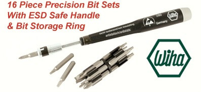 Wiha 16pc ESD Safe Micro Bit Screwdriver set
