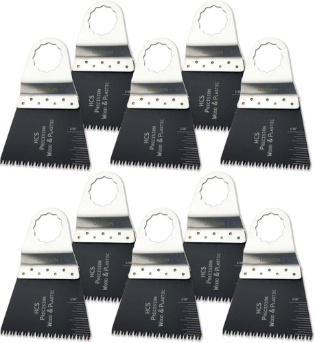 Oshlun MMS-1110 2-2/3-Inch Precision Japan HCS Oscillating Tool Blade for Fein SuperCut (10-Pack)