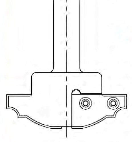 Raised Panel Router Bit with Replaceable Inserts, 3/4" Shank, Vortex 8550. Tool Body Accepts Multiple Profiles.