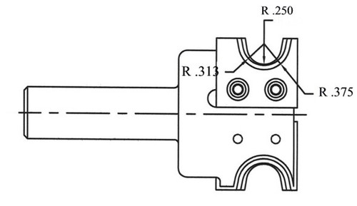 "Bullnose Insert, 3/8"" Radius, Vortex INS-8232" - Vortex INS-8232