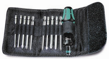Wera KK 43 11 Pc Kraftform Kompakt Screwdriver Set (Ph/Txbo/Sq) With Pouch