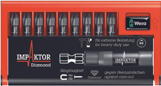 Wera 8751-9/IMP DC 9 Pc Diamond Coated Bit Set (Ph) Impaktor