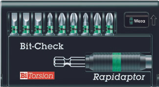 Wera 8700-9 PH/BTZ RAPIDAPTOR 9 Pc Bit Set (Sl/Ph)