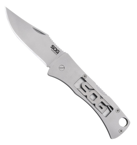 SOG Micron 2.0 Folding Knife, Bead Blasted, Clip Point