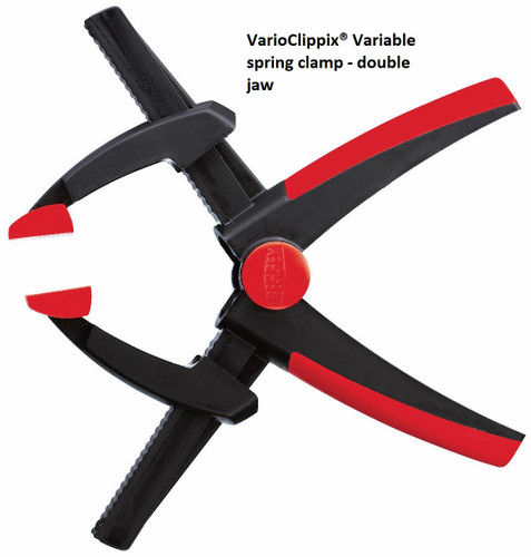 VarioClippix Variable Spring Clamp with double adjustable sliding jaws, 6 1/2 Clamp Capacity, 2 Throat Depth, Bessey XV5-170