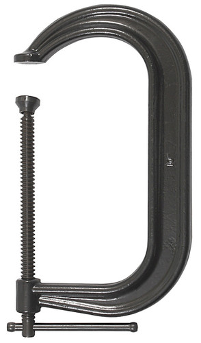 Regular Duty Deep Throat C-Clamp, Bessey CDF404, 4" clamp capacity, 3 1/4" throat depth and 6,200 lbs of clamping force