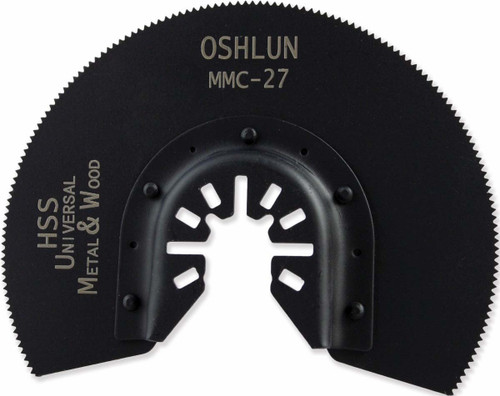 Oshlun MMA-2701 3-1/8-Inch Recessed Segment HSS Universal Oscillating Tool Blade with Uni-Fit Arbor for Fein Multimaster, Dremel, and Bosch (1-Pack)