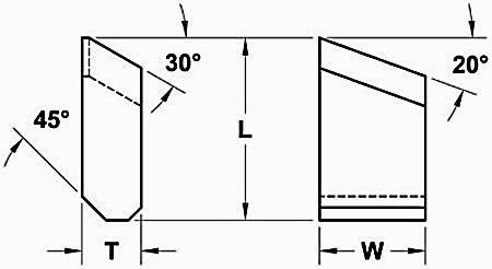 Left Hand WDCL Carbide Trim Saw Tip
