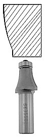 Queen Anne Molding Bit, 7/8 Dia, 15/16 Cut Length, 1-3/4 Radius, 1/2 Shank, Southeast Tool SE3550