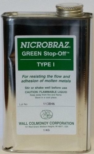 Nicrobraz Green Stop-Off Type I, 2.2 lbs. Aluminum Container, 981-STPOFF2