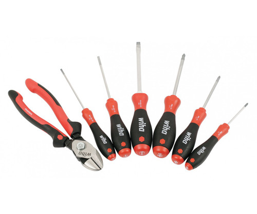 Industrial SoftGrip BiCut SuperCut and SoftFinish�� Cushion Grip Screwdrivers Set, 7 Piece , Wiha 301-30942