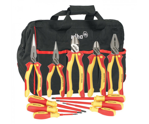 Insulated Pliers/Cutters, Slotted & Phillips Screwdriver Set, 11 Piece , Wiha 301-32390