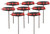 Wiha 54095 - Soft Grip Ball Hex Dual Drive T-Handle Chrome Metric 8 Pc Set 2-10mm