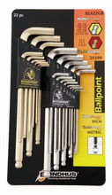 EKLIND Ball-Hex-L Key Combo Set – Inch & Metric (13213 + 13609) With 360° Ball-End Design For Tight Spots