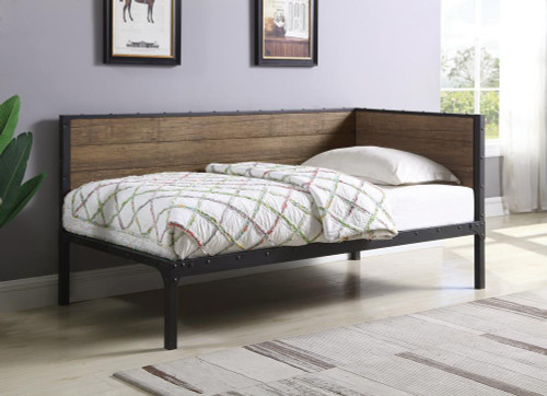 Industrial Weathered Chestnut and Black Daybed