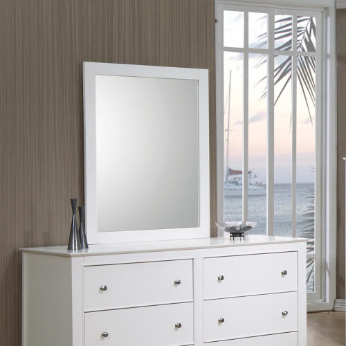 Selena Contemporary White Mirror