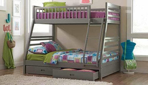 Ashton Grey Twin-over-Full Bunk Bed