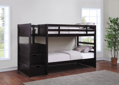 Elliott Transitional Cappuccino Twin-over-Twin Bunk Bed