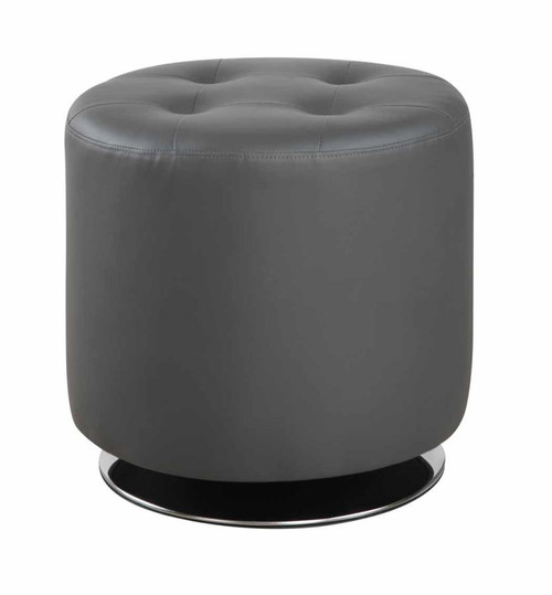 Contemporary Grey Round Ottoman