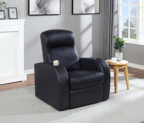 Cyrus Home Theater Black Recliner