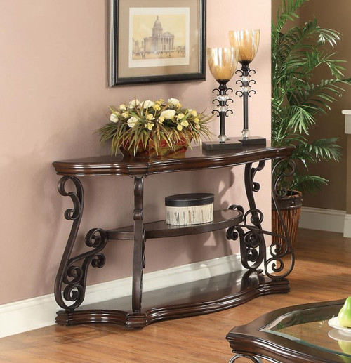 Occasional Traditional Dark Brown Sofa Table