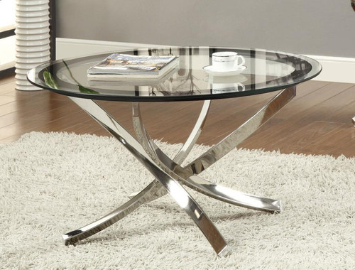 Glass Top Chrome Coffee Table