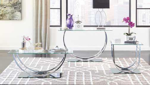 Contemporary Chrome Sofa Table