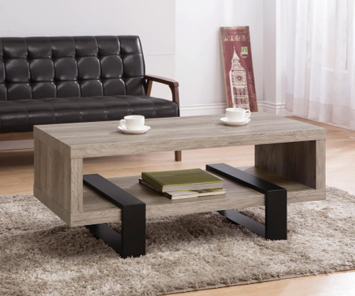 Dinard Coffee Table with Shelf Grey Driftwood