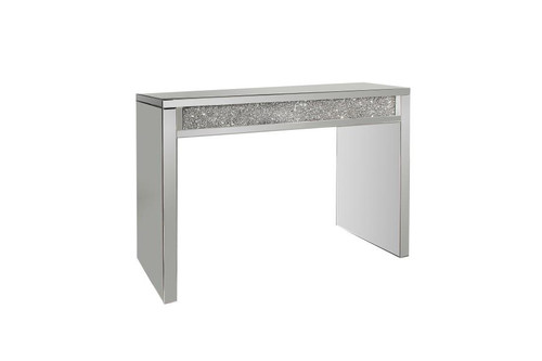 Gillian Rectangular Sofa Table Silver and Clear Mirror