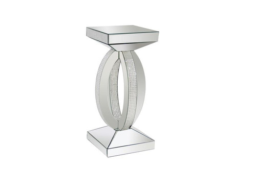 Contemporary Silver Mirrored Side Table