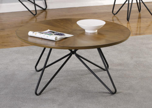 Churchill Round Coffee Table Dark Brown And Black