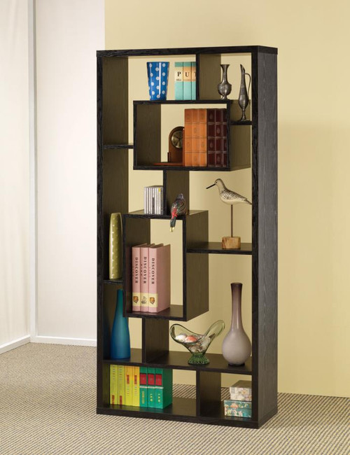 Transitional Black Oak Bookcase