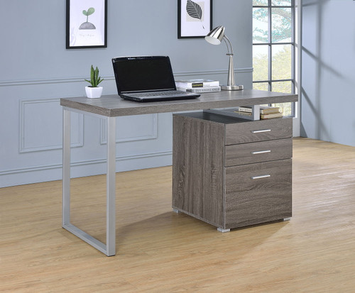 Contemporary Weathered Grey Writing Desk (800520)