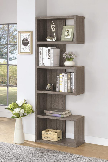 Contemporary Weathered Grey Bookcase (800552)