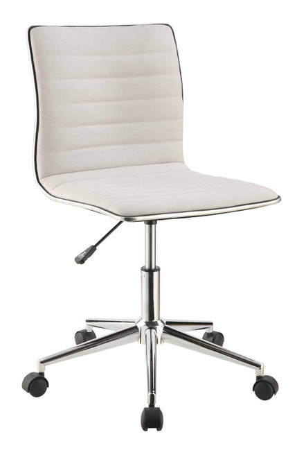 Modern White and Chrome Home Office Chair