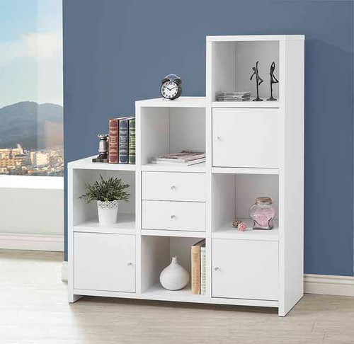 Contemporary White Bookcase (801169)