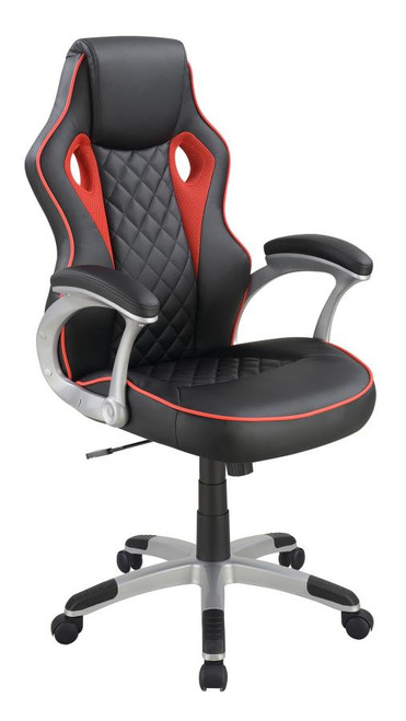 Contemporary Black/Red-High Back Office Chair