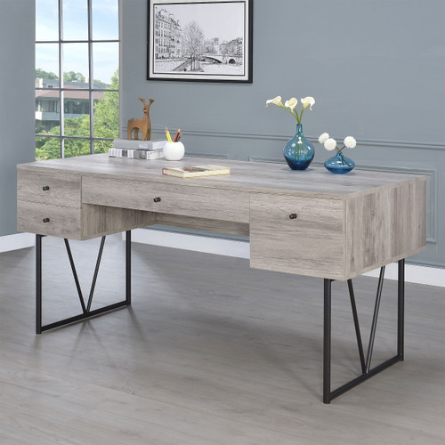 Industrial Grey Driftwood Writing Desk